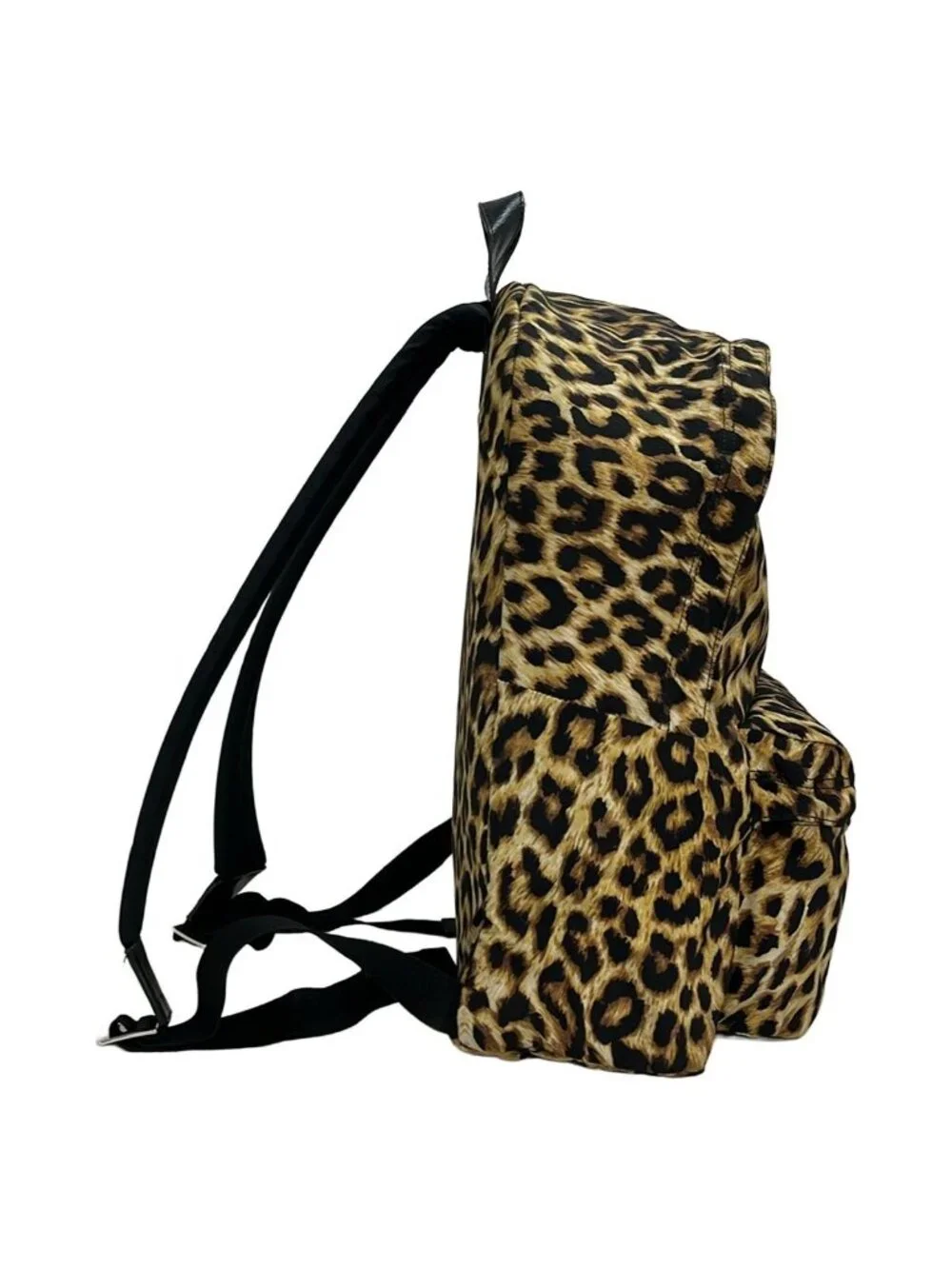 Celine Backpack Light Brown Dark Black Leopard Print Leather